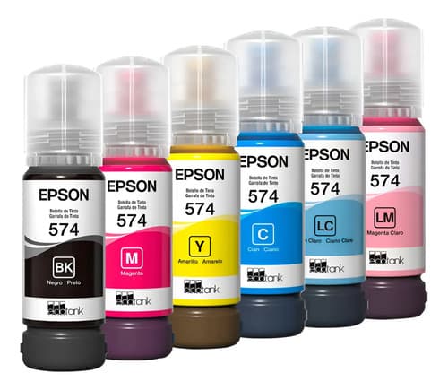Tinta De Impresora Epson T574 Negra - Cian - Magenta - Amarillo - Cian Claro - Magenta Claro 70 Ml 6 Unidades Preta - Ciano - Magenta - Amarelo - Ciano Claro - Magenta Claro