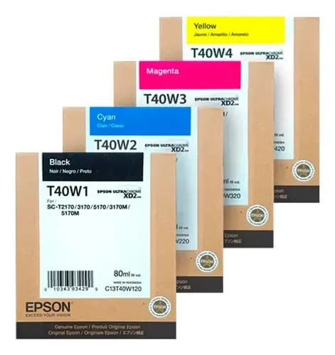 Combo X4 Cartucho De Tinta T40w Epson Plotter T3170 T5170