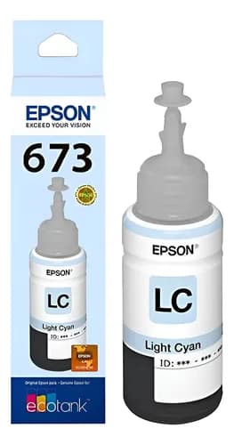 Tinta Epson L800 L1800 673 Cian Claro 673520 Original Cian Light