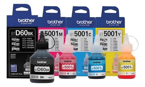Tinta Brother D60 5001 Combo T420 T510 T520 T720 T710 T4500 Negro, Cian, Amarillo, Magenta