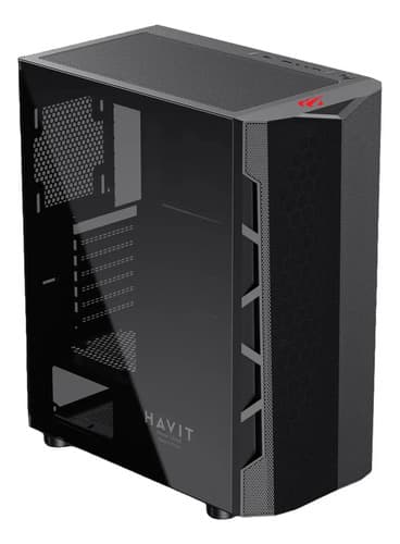 Gabinete Gamer Havit Cf928 De Vidrio Templado Negro Negro