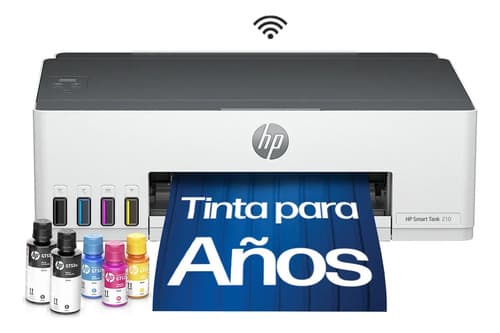Impresora Hp Smart Tank 210 Sistema Continuo Wi-fi Color Hp App Blanco