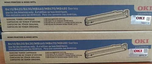 Toner Oki 43979101 B410 B420 B430 Mb460 Mb470 Mb480 Original Negro