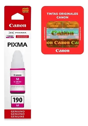 Botella De Tinta Canon Gi 190 M Magenta 70 Ml 6000 Pags Magenta