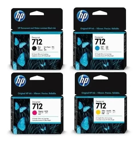 Cartucho Hp 712 Negro + 3 Colores T210 T230 T250 T630 T650