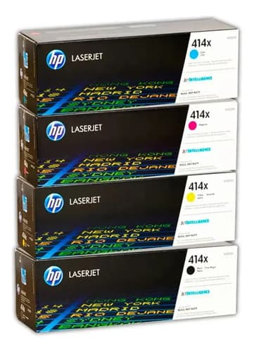 Combo Toner Hp 414x 4 Colores M454 M479 454 479 Original Negro/cian/amarillo/magenta