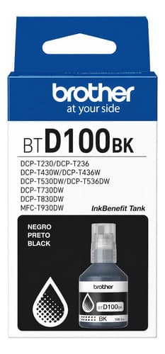 Botella De Tinta Brother Btd100bk 830dw 730dw 530dw 430w 230 Negro
