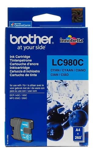 Cartucho De Tinta Brother 980 Color Cian De 30 Ml