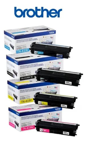 Combo 4 Toner Brother Tn419 Negro + 3 Colores L8360 Negro-magenta-cian-amarillo