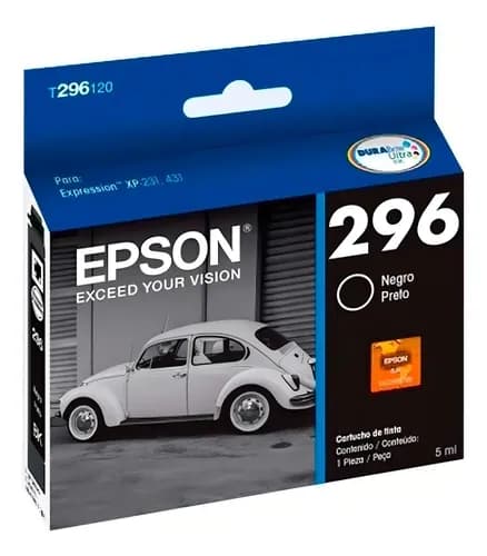 Cartucho De Tinta Epson 296 Negro De 4 Ml