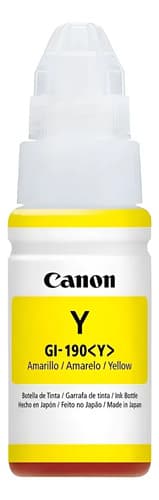 Botella De Tinta Canon Gi 190 Y Amarillo 70ml 6000 Pags Amarillo
