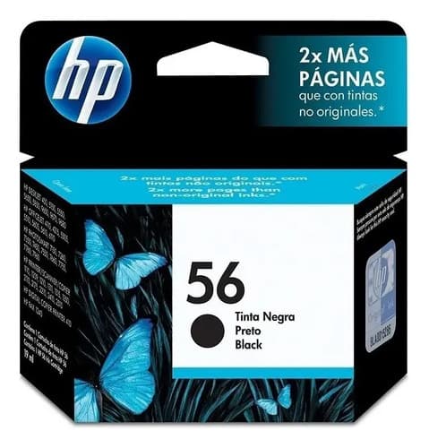 Cartucho De Inyección De Tinta Negro Hp 56 De 19,5 Ml C6656ab