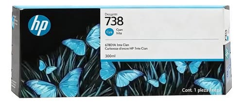 Cartucho De Tinta Hp 738 Designjet Cian De 300 Ml