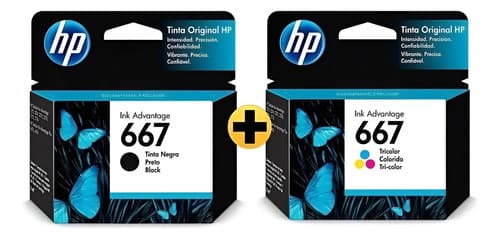 Combo Cartucho Hp 667 Negros + Color 2375 2775 2875 Original