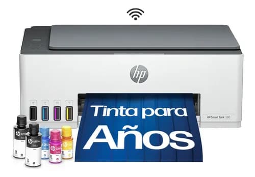 Impresora Multifuncional Hp Smart Tank 580 Sistema Continuo, Wi-fi, Color, Hp App Blanco