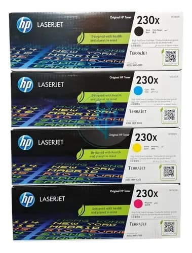 Combo Toners Hp 230x Los 4 Colores Laser Color 4203 4303 Negro/cian/magenta/amarillo