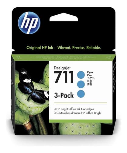 Hp 711 Cyan 3-pack 29ml Tinta Amplio Formato Cz134a
