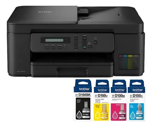 Impresora Multifuncion Brother Dcp T730dw + 4 Tintas Bt100 Negro